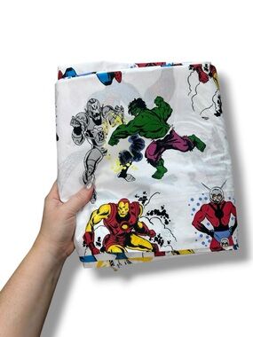 New Never Uses Marvel x Pottery Barn Kids Organic Cotton Full Size Flat Sheet